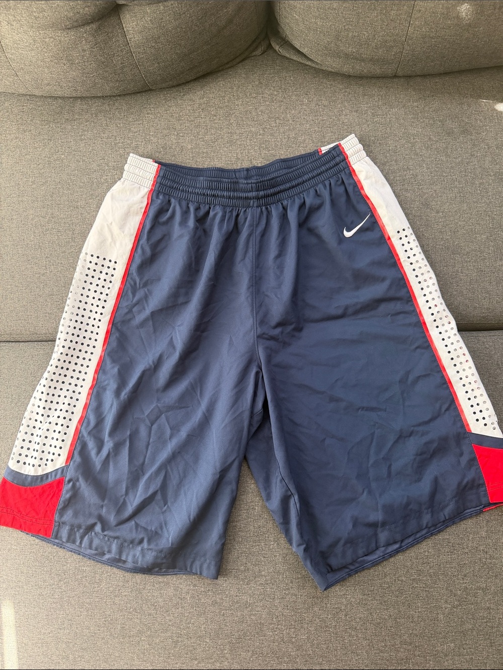 Nike Authentic Gonzaga Bulldogs Zags Basketball Shorts Navy Red White XL